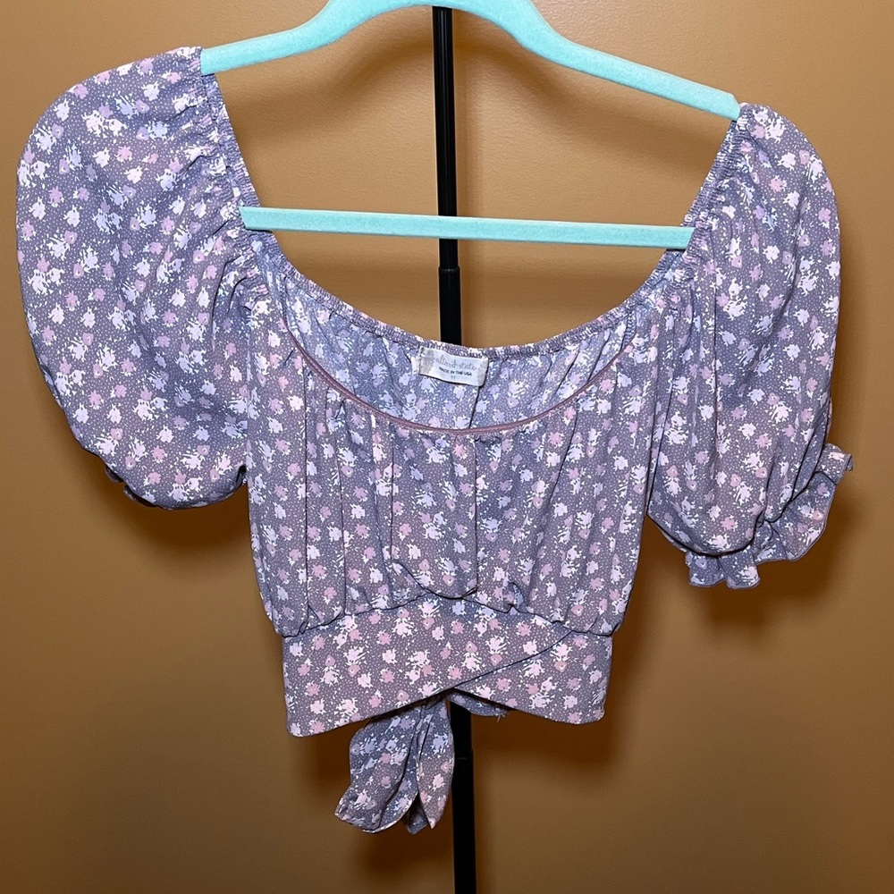 Altar'd State Purple Floral Blouse